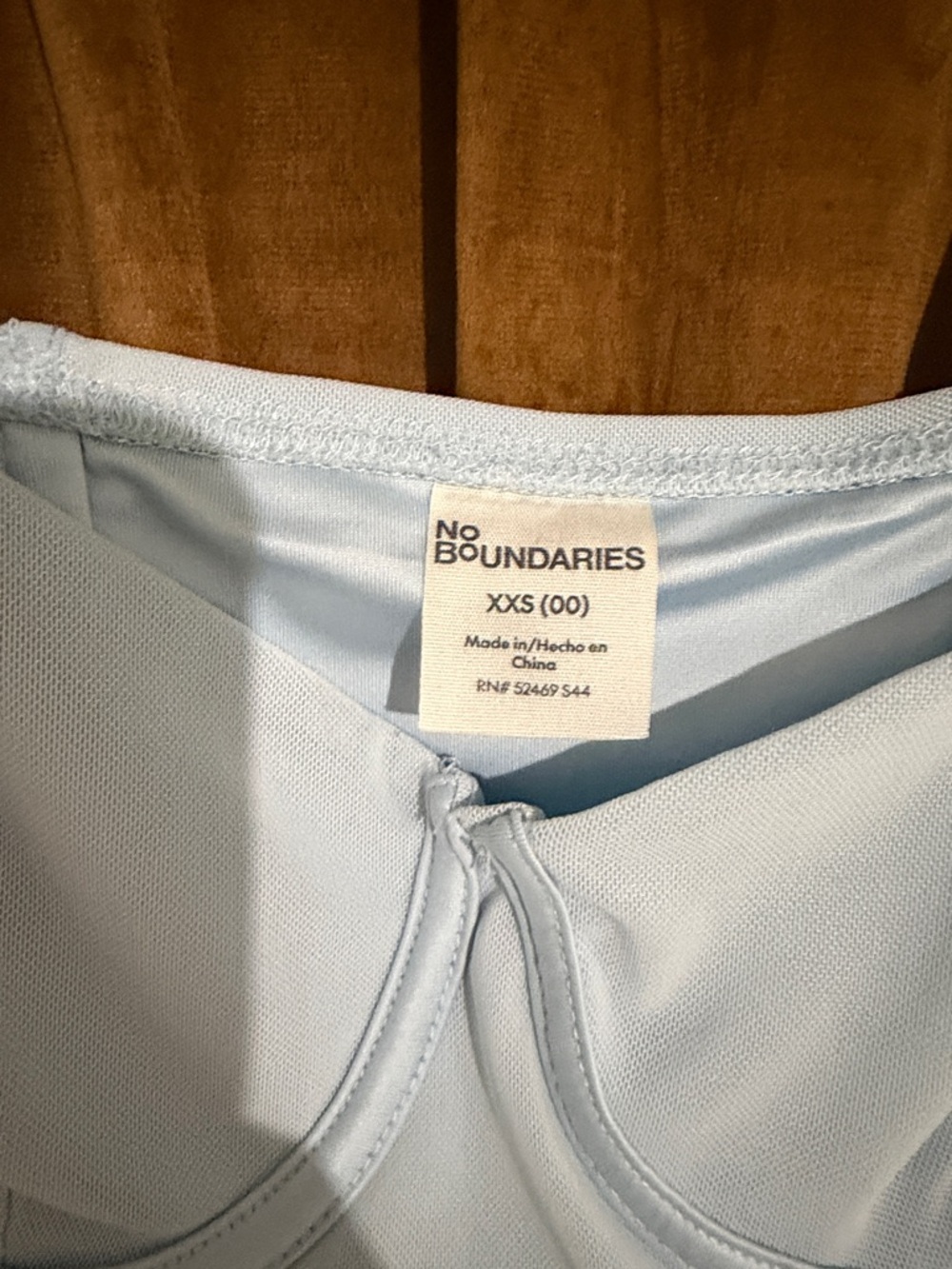 No Boundaries Light Blue Underwire Shaping Camisole - Picture 3 of 7